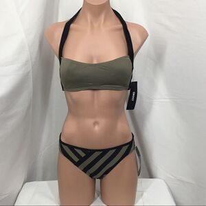 DKNY Colorblock Halter Bra & Spliced Bottoms (D)